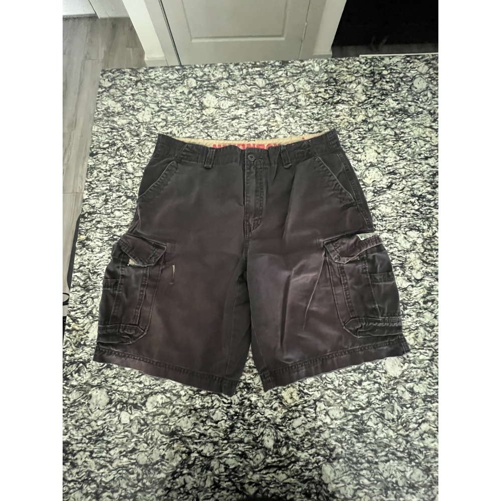 Unionbay Cargo Shorts Mens 36 Black Cotton Workwear Utility Pockets‎ Flat Front